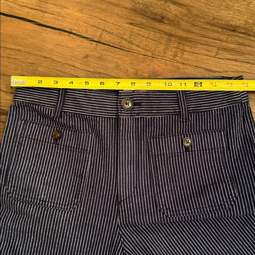 LOFT Navy and White Striped crop Wide Leg Pants - Picture 6 of 6